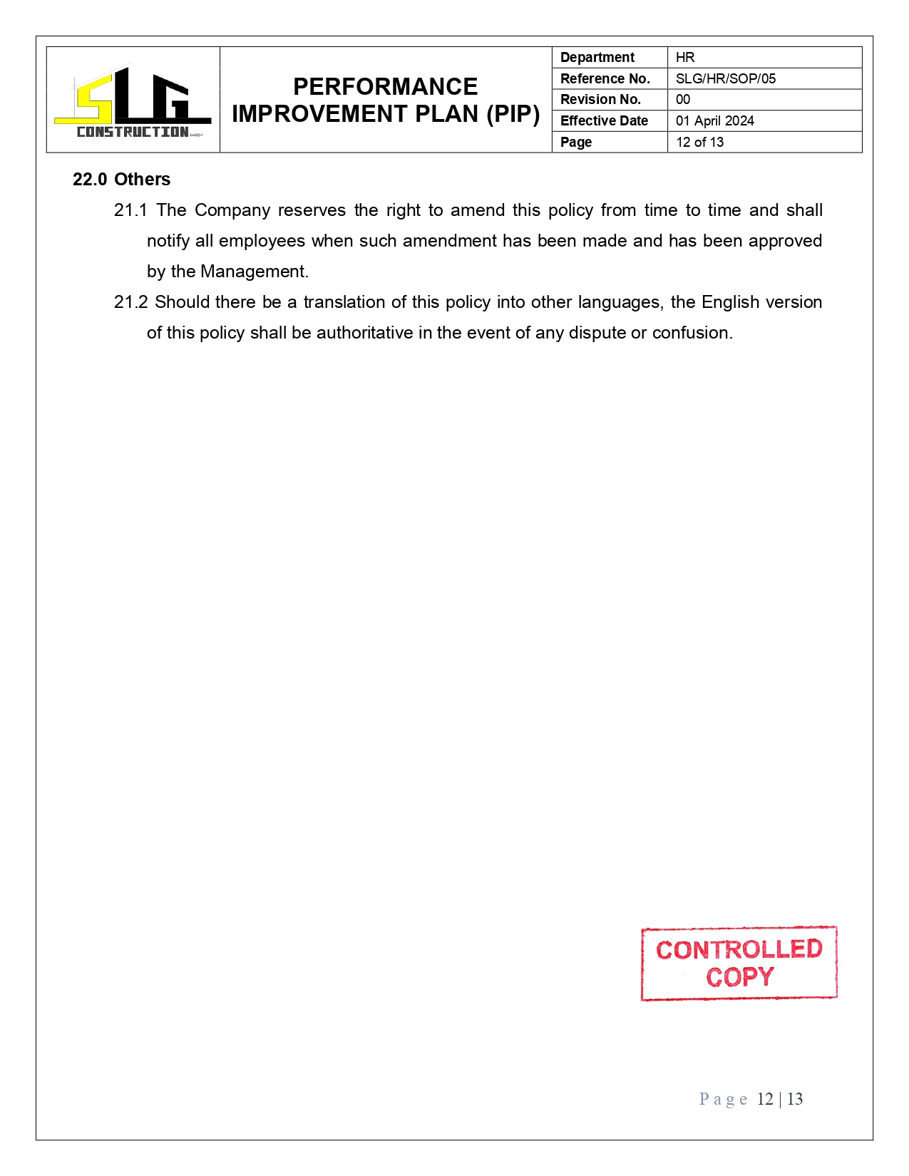 SLG-PRO-SOP Page 12